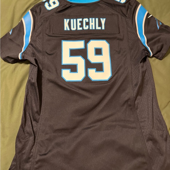 Nike Black and Blue Carolina Panthers Jersey- Kuechly 59. WOMENS L - Picture 2 of 4